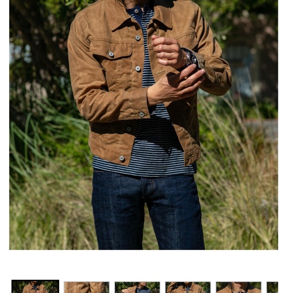 Gustin Men's Brown Waxes Trucker Jacket Size Medium - Picture 13 of 15